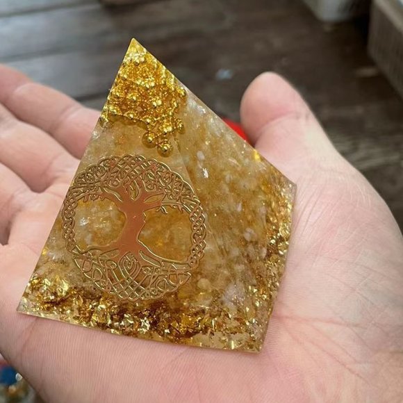 Other - Energy, orgonite pyramid with tree of life and stone